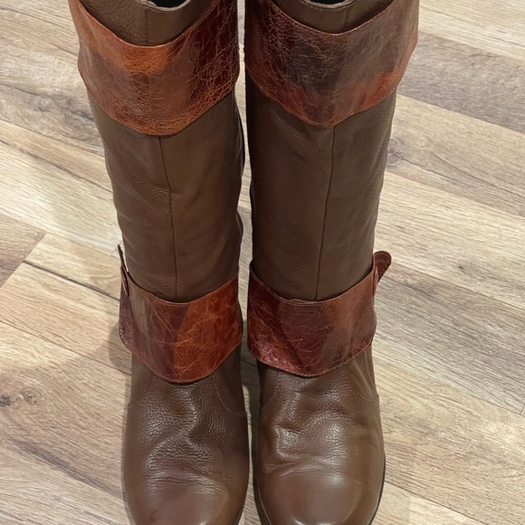 Brown Leather Heeled Boots riding boots cowboy - Picture 3 of 9